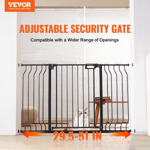 Barrera de seguridad para bebés y mascotas, 74,9cm-129,5cm de ancho extra, 76,2cm de alto, para escaleras