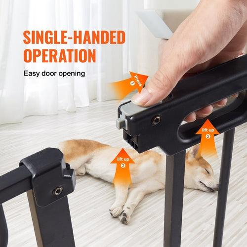 Barrera de seguridad para bebés y mascotas, 74,9cm-129,5cm de ancho extra, 76,2cm de alto, para escaleras