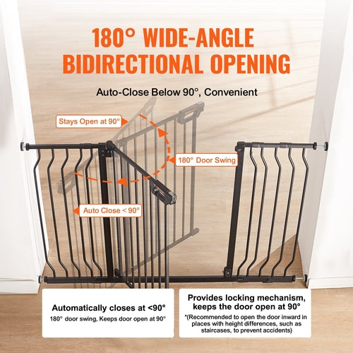 Barrera de seguridad para bebés y mascotas, 74,9cm-129,5cm de ancho extra, 76,2cm de alto, para escaleras