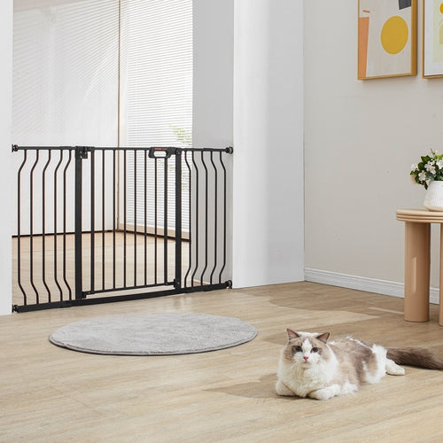 Barrera de seguridad para bebés y mascotas, 74,9cm-129,5cm de ancho extra, 76,2cm de alto, para escaleras